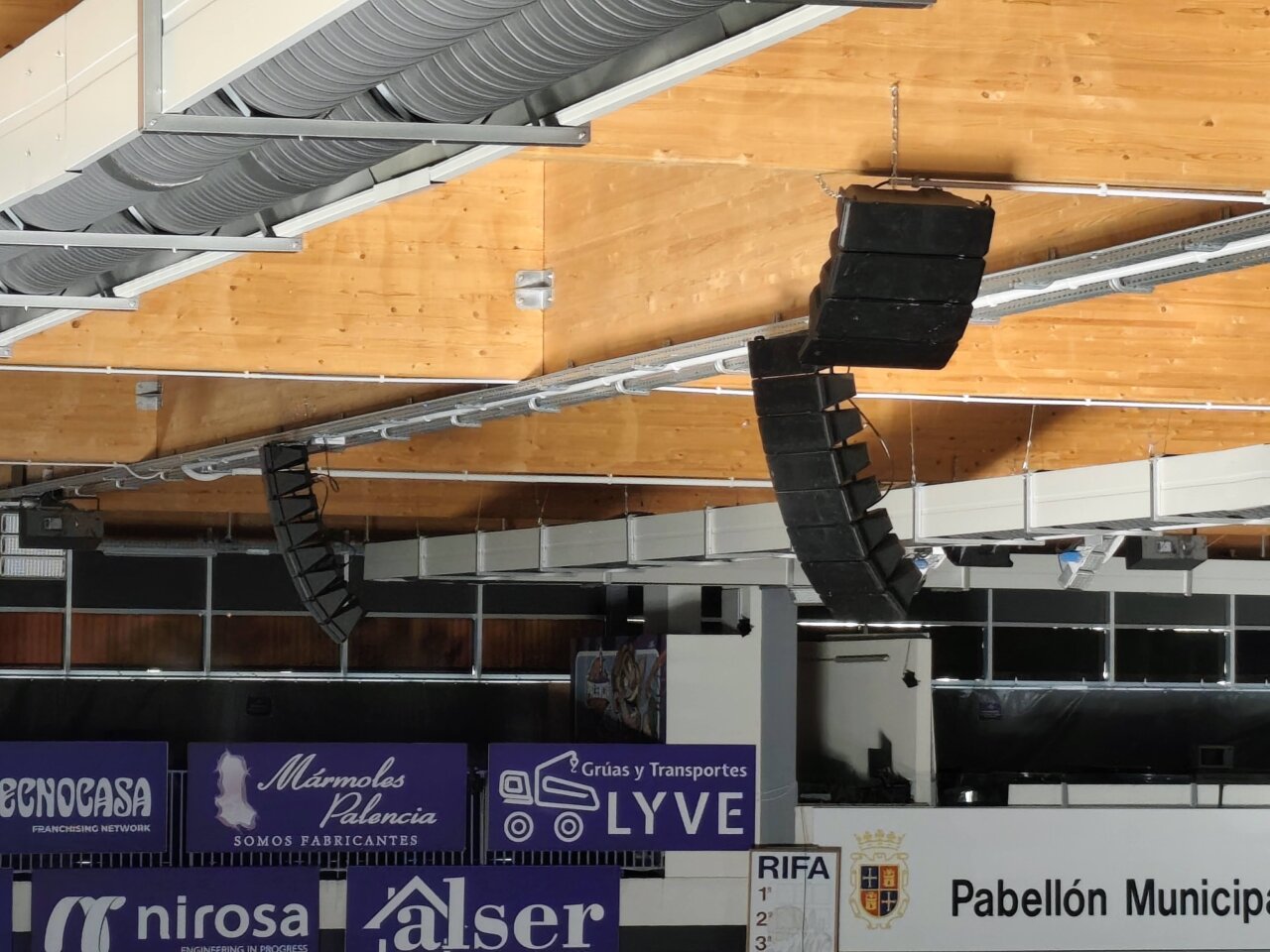 Sistema de sonido instalado en el Pabellón Municipal de Palencia