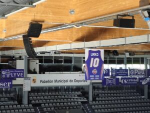 Vista del Pabellón Municipal de Palencia con nuevo sistema de sonido