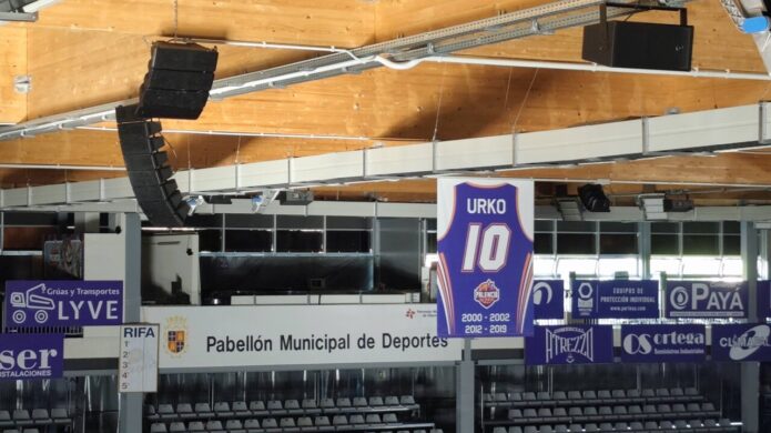 Vista del Pabellón Municipal de Palencia con nuevo sistema de sonido