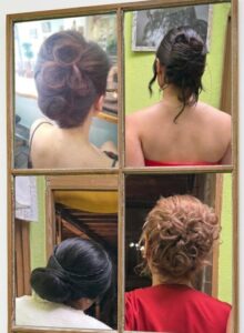 Collage de peinados elegantes para novias y eventos especiales