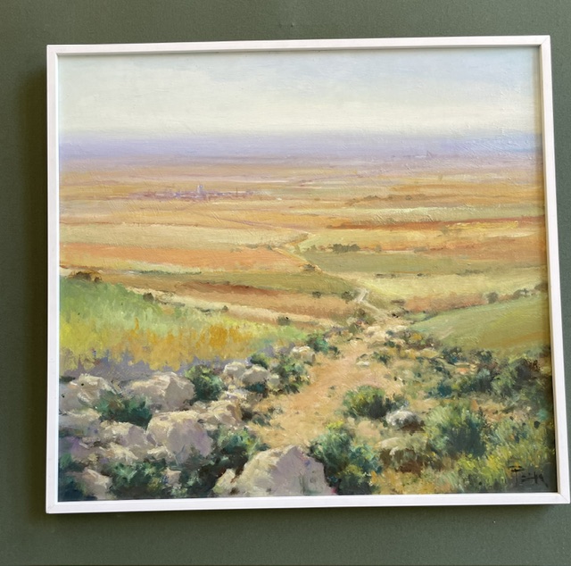 Paisaje pintado por José María Paniagua en la exposición del claustro