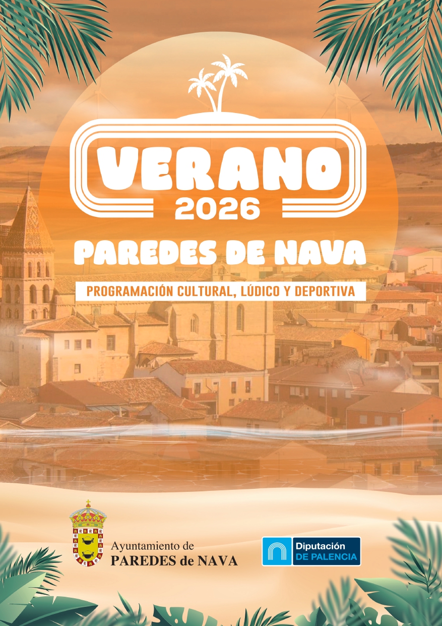 Cartel del programa de verano 2026 en Paredes de Nava con actividades culturales y deportivas.