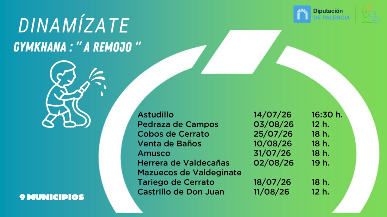 Cartel de la gymkhana A Remojo con fechas y localidades