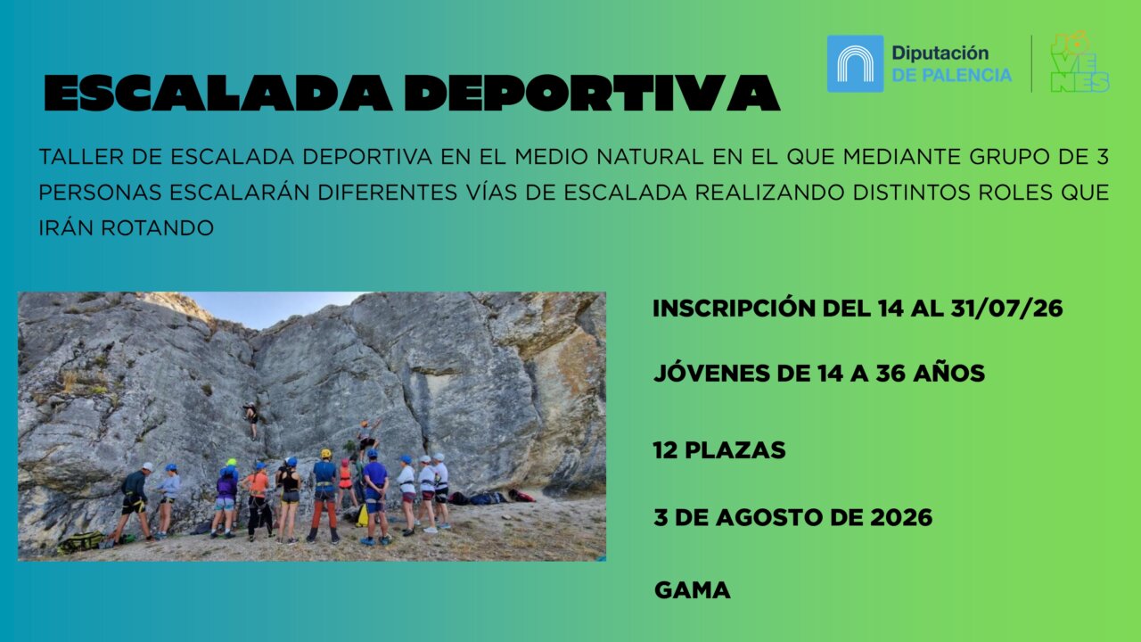 Taller de escalada deportiva en el medio natural con jóvenes escalando