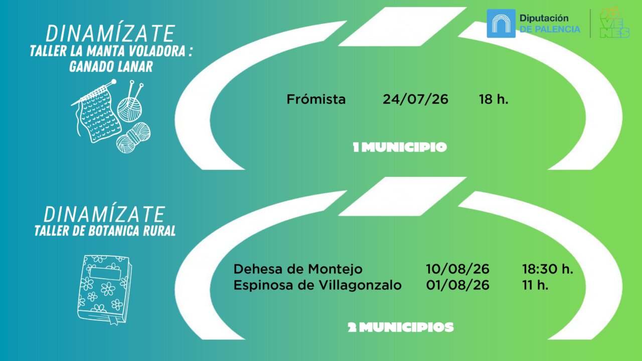 Cartel de talleres de dinamización juvenil en Palencia