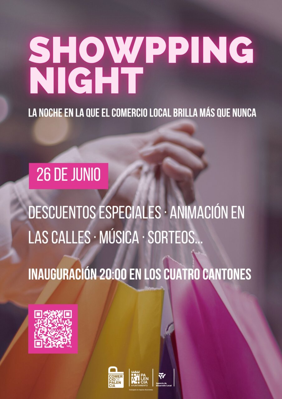 Cartel promocional de la Showpping Night 2026 en Palencia