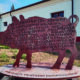 Escultura de la Tessera Hospitalis en Herrera de Pisuerga