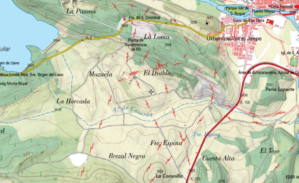 Mapa de la ubicación del centro de datos en Aguilar de Campoo