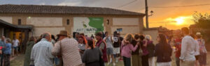 Asistentes disfrutando del festival ArtNature en Boada de Campos al atardecer.
