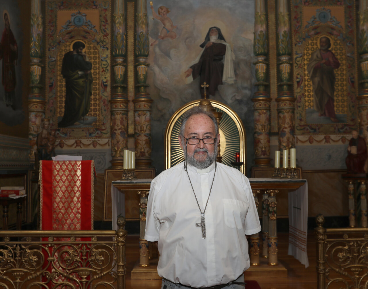 Obispo Juan José Aguirre en el Obispado de Palencia