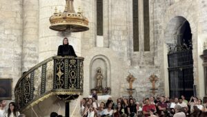 Representación del cortejo fúnebre de Juana I de Castilla en Torquemada