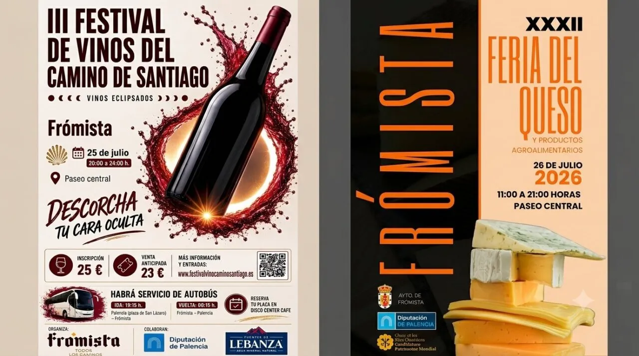 Cartel de la XXXII Feria del Queso y III Festival del Vino en Frómista