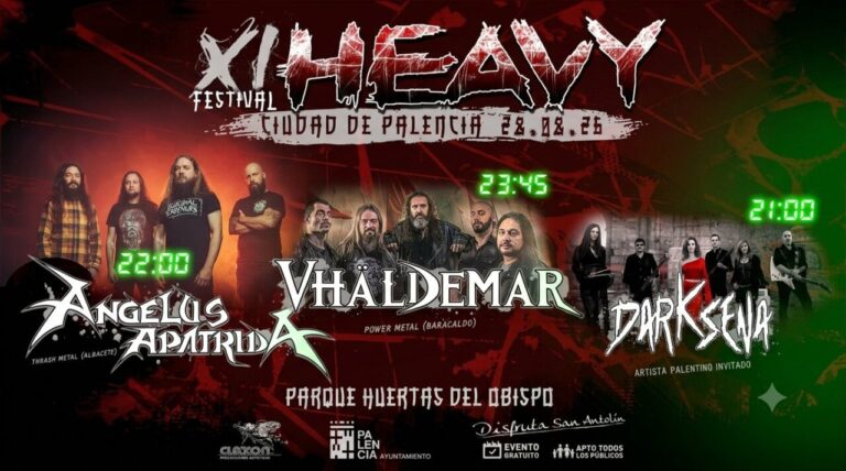 Cartel del festival de heavy metal en Palencia con bandas destacadas