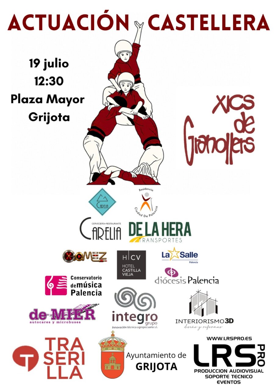Cartel de la actuación castillera de los Xics de Granollers en Palencia