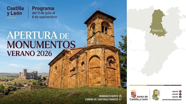 Iglesia de estilo románico en Castilla y León con paisaje rural