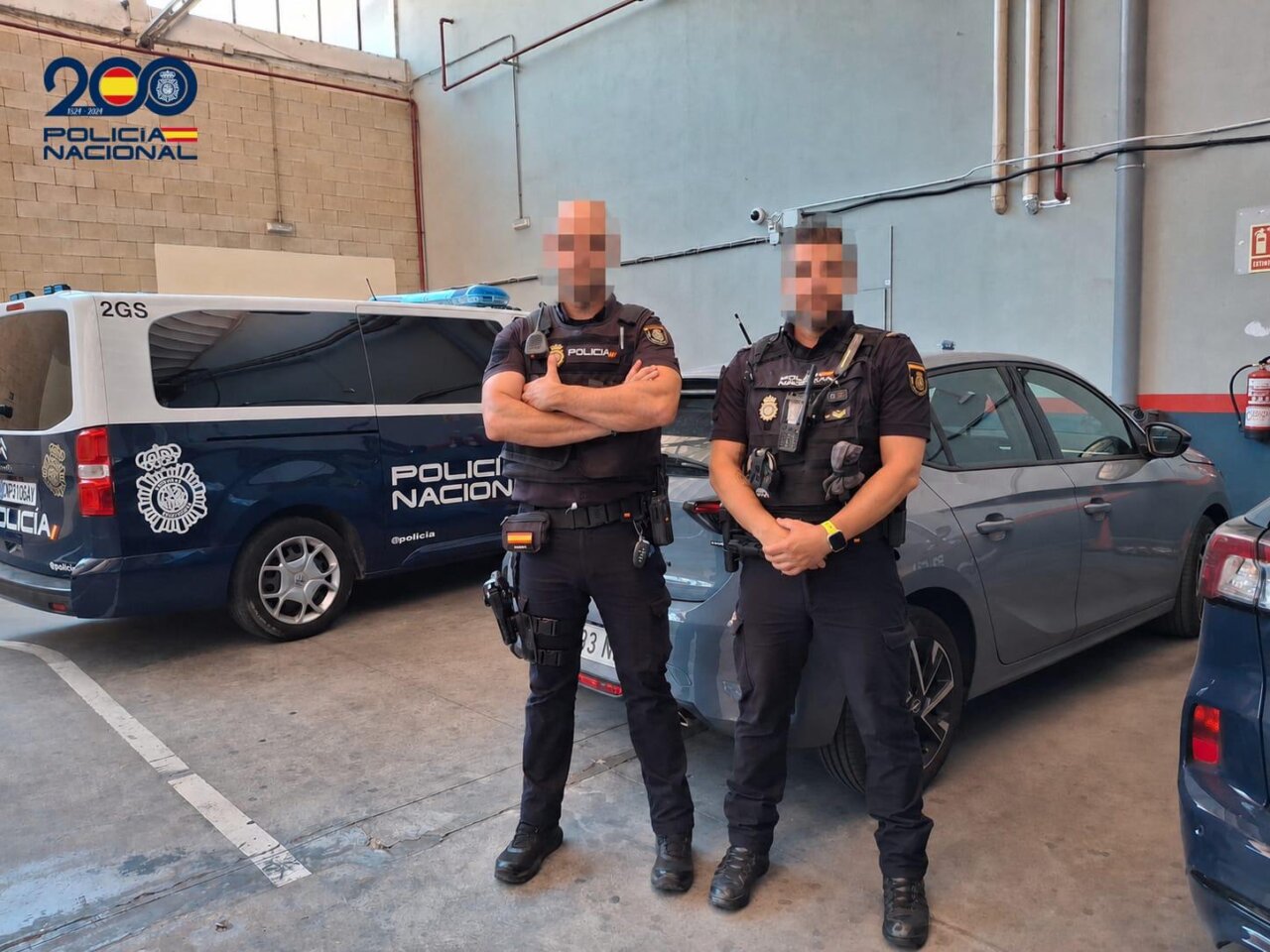 Agentes de la Policía Nacional en una comisaría de Palencia