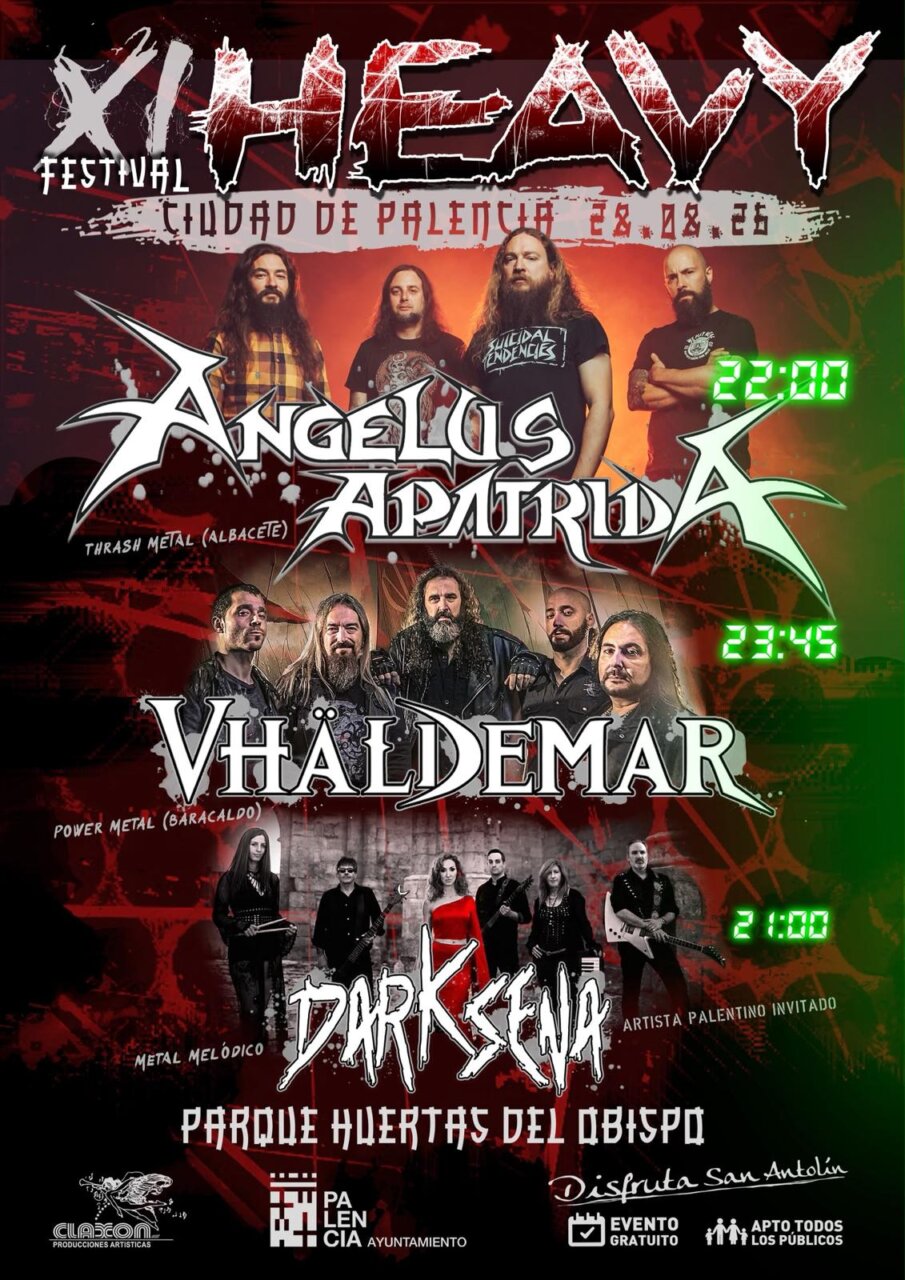 Cartel del festival de heavy metal en Palencia con bandas destacadas
