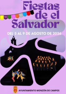 Cartel de las fiestas de El Salvador en Monzón con actividades y fechas