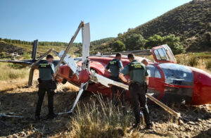 Helicóptero accidentado del operativo Infocal en Villar de la Yegua