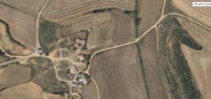 Vista aérea de Dehesa de Romanos tras un incendio agrícola
