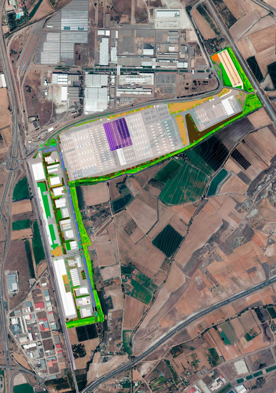 Vista aérea del polígono industrial La Gijona en Villamuriel de Cerrato