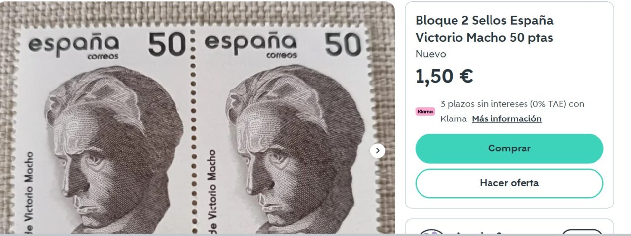 Sello de correos con la imagen de Victorio Macho