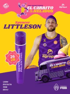 Spencer Littleson jugador del Súper Agropal Palencia con balón