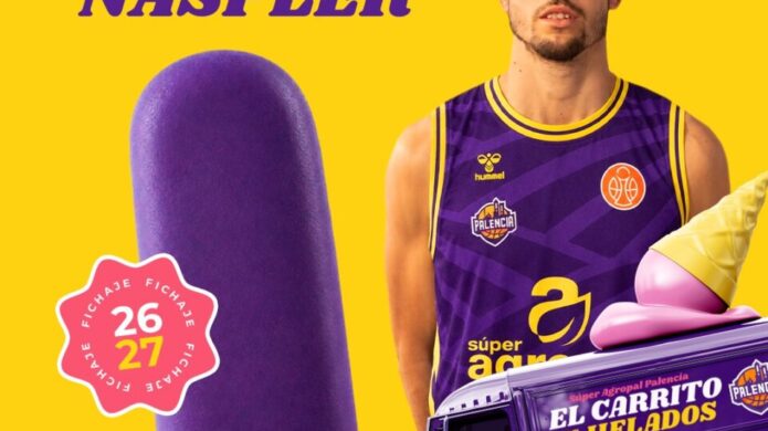 Toni Naspler, base del Súper Agropal Palencia, con un helado morado