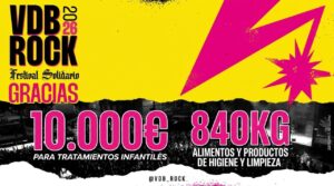 Cartel del festival VdB Rock 2026 con datos de recaudación