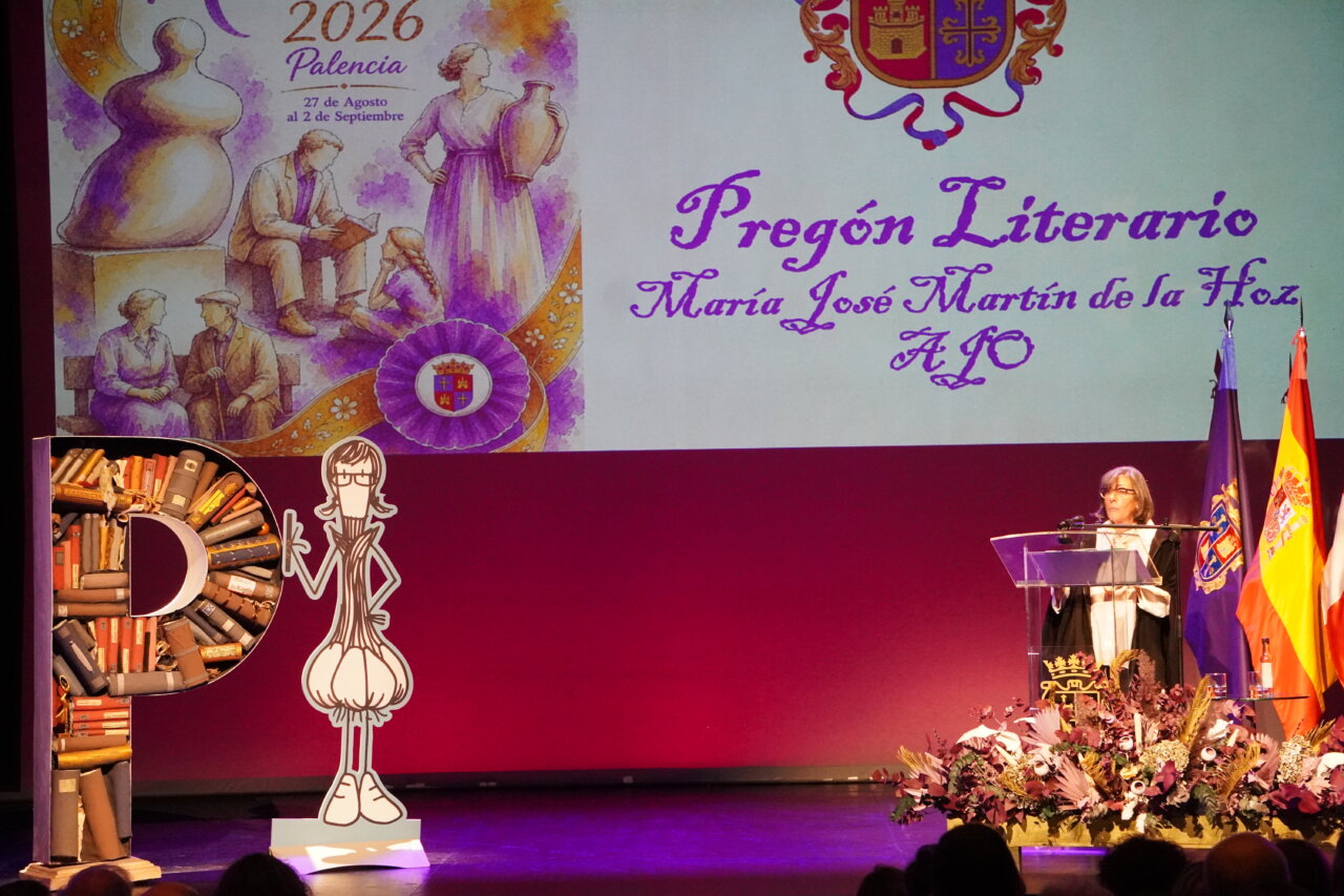 María José Martín AJO durante el pregón literario en Palencia
