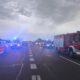 Accidente múltiple en la A-62 con vehículos de emergencia presentes