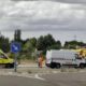 Ambulancias y vehículos en un accidente de tráfico en Palencia