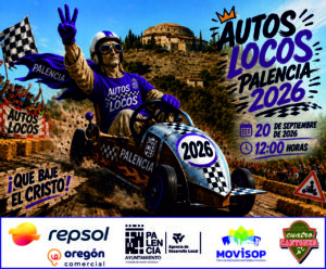 Cartel de la carrera Autos Locos en Palencia 2026 con patrocinadores