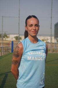 Capitana del Palencia Fútbol Femenino en un campo de fútbol