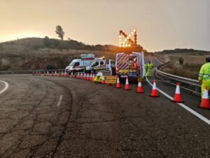 Cierre de la carretera N-611 en Aguilar por riesgo de hundimiento
