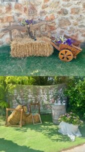 Decoración rústica para eventos en La Casa de la Pradera