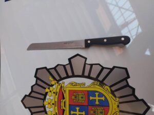Cuchillo de cocina utilizado en un conflicto familiar en Palencia
