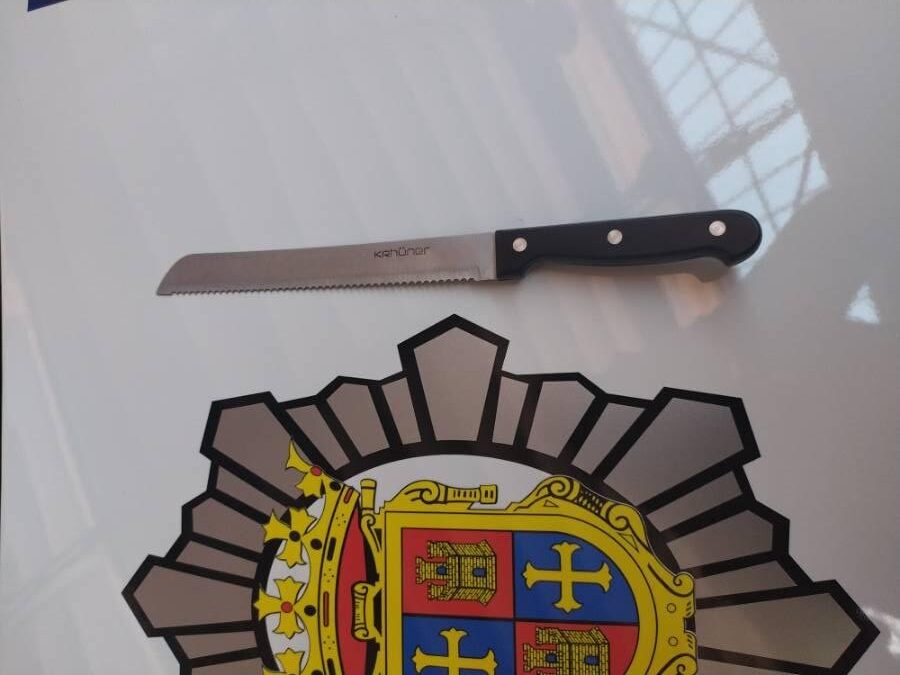 Cuchillo de cocina utilizado en un conflicto familiar en Palencia