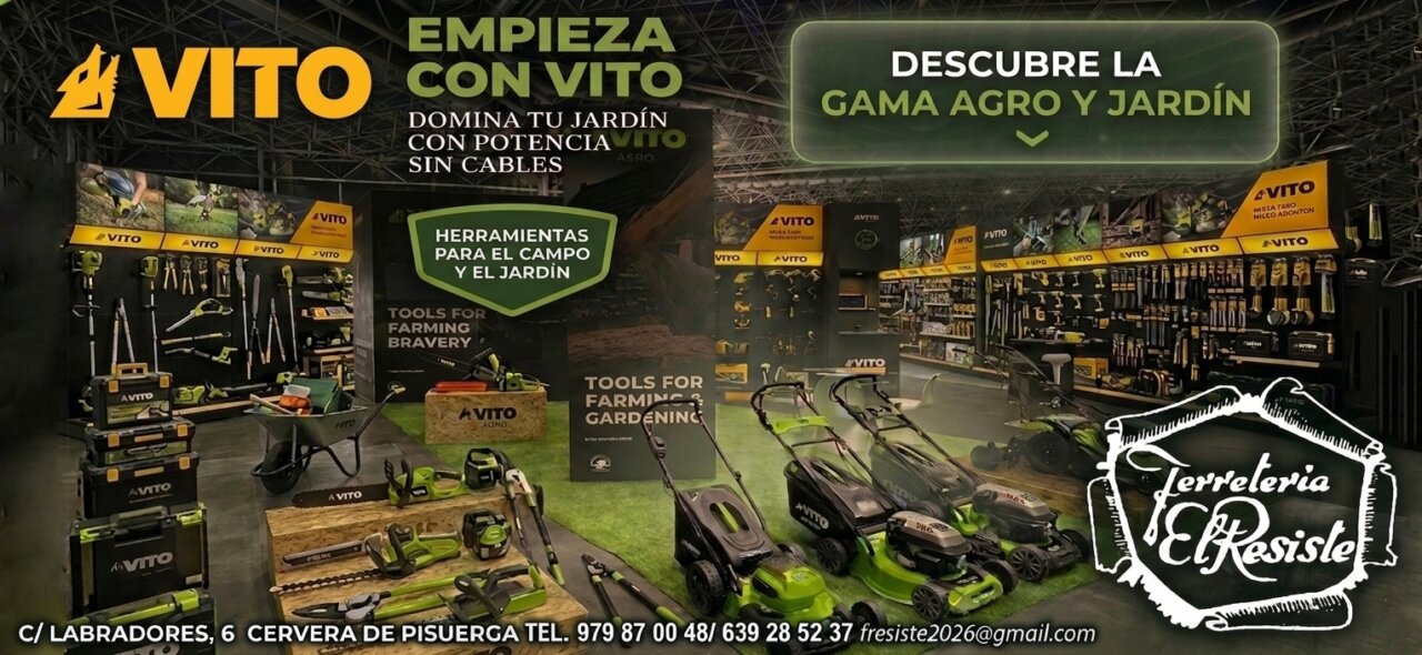Exhibición de herramientas de jardinería en Ferretería El Resiste