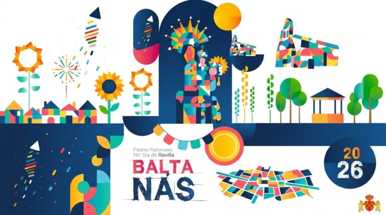 Cartel colorido de las fiestas de Baltanás en 2026