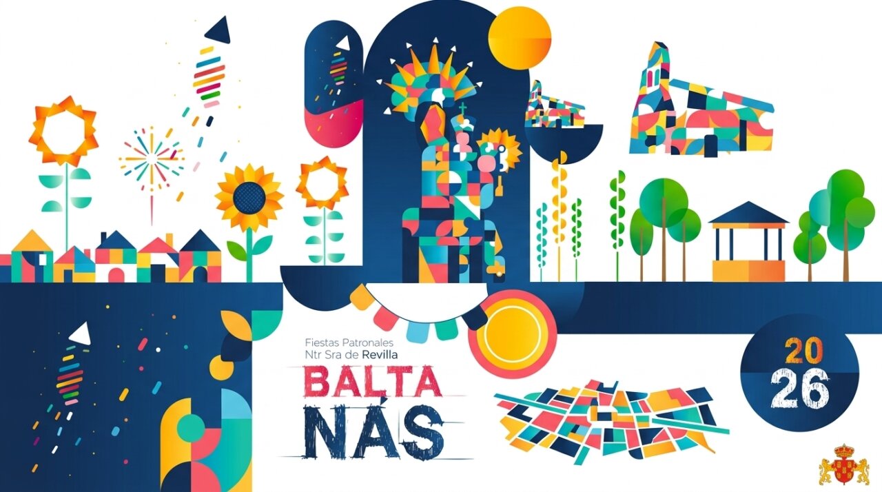 Cartel colorido de las fiestas de Baltanás en 2026
