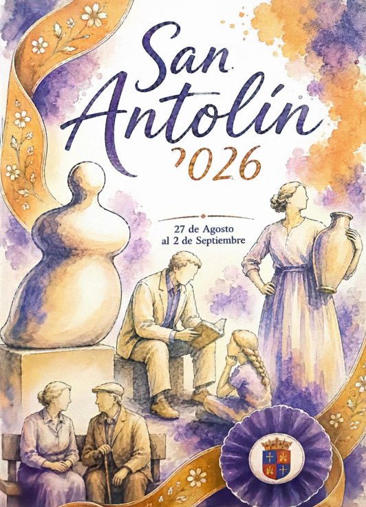 Cartel de las fiestas de San Antolín 2026 en Palencia con ilustraciones