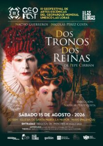 Cartel del III Geofest con dos actores en trajes históricos