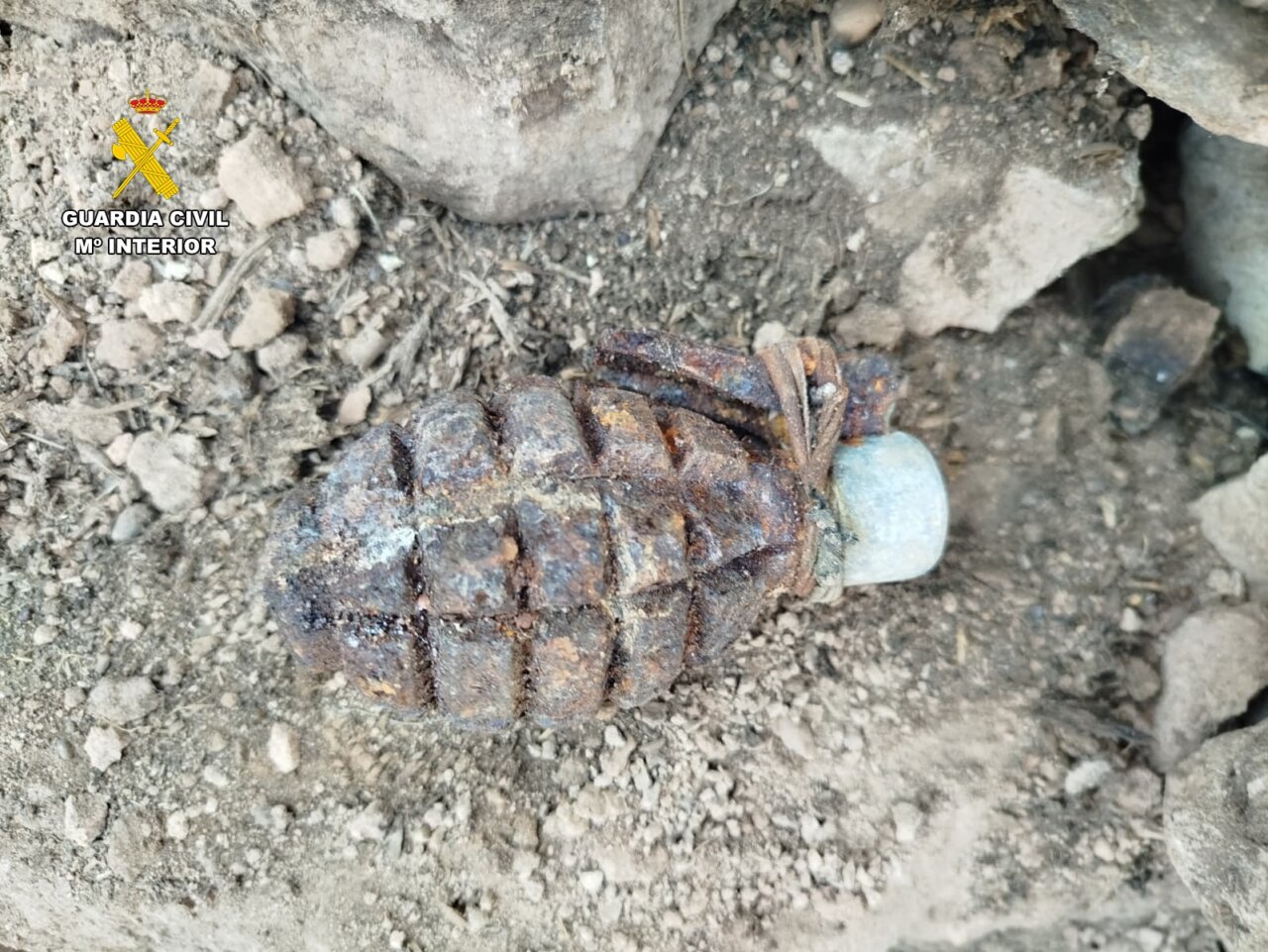 Granada de mano de la Guerra Civil encontrada en Valberzoso