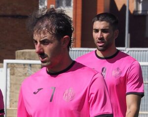 Jugadores del Palencia Cristo Atlético en entrenamiento previo al amistoso
