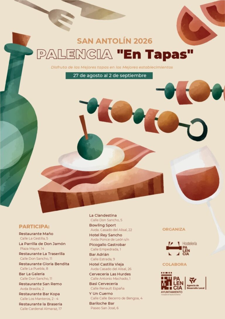 Cartel de la ruta gastronómica Palencia en Tapas 2026