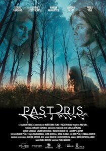 Cartel de la película Pastoris con paisajes y personajes del siglo XIX