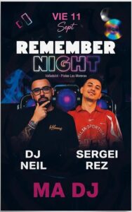 Cartel del evento Remember Night con DJs en Valladolid
