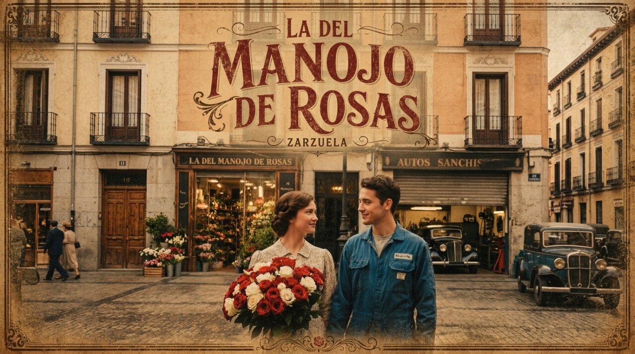 Escena de la zarzuela La del manojo de rosas en el Teatro Ortega