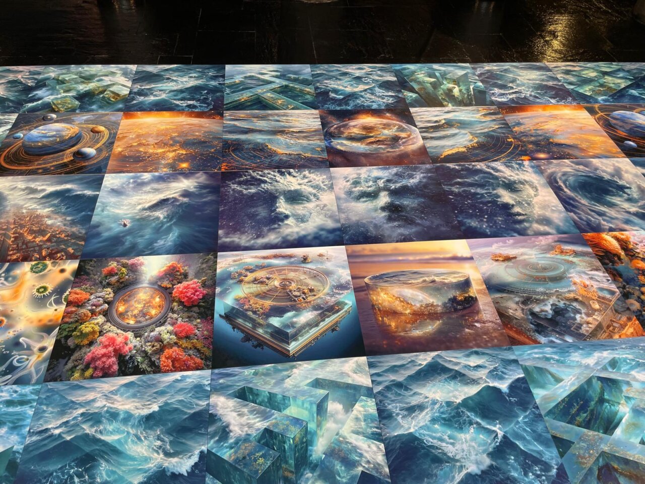 Mural de Marina Núñez en la exposición Terra ignota en el museo de Palencia